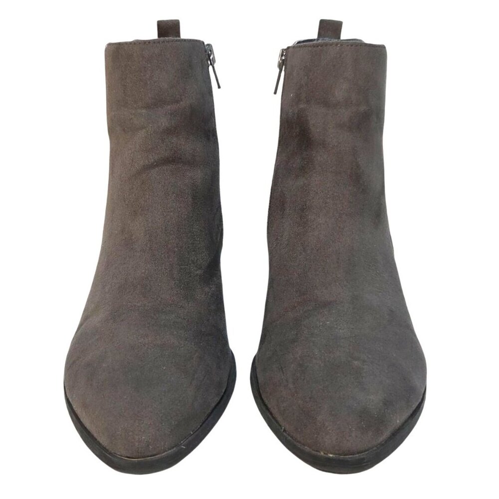 Kensie Taupe Anthony Faux Suede Block Heel Studded Ankle Booties Size 8.5M - Picture 2 of 9